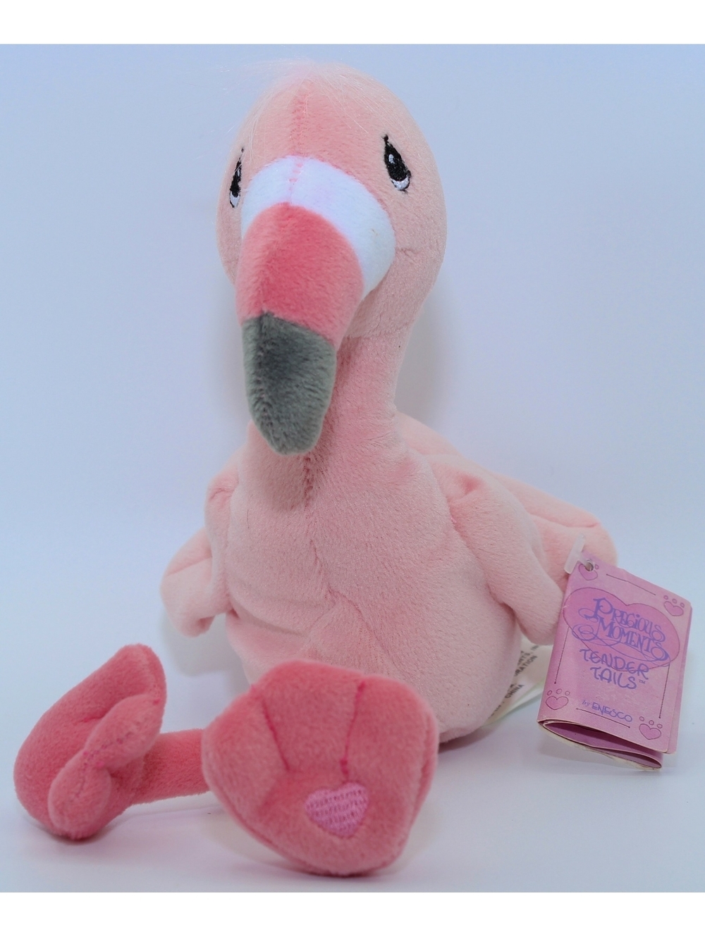 NWT 1998 Precious Moments Tender Tails Plush Doll Pink Flamingo Bean Bag #482889